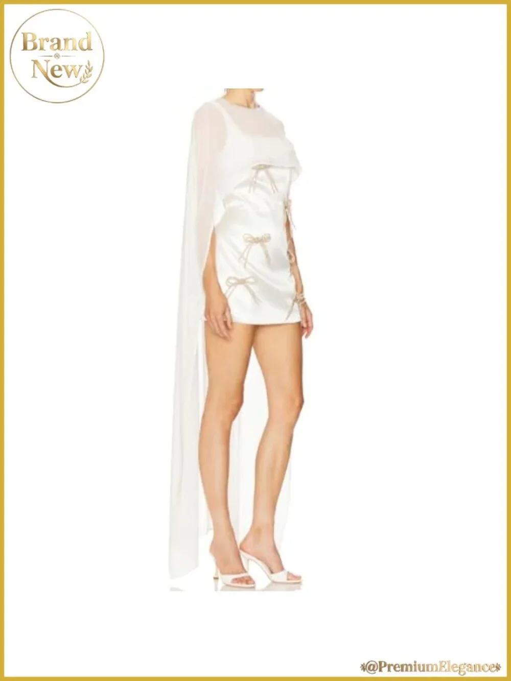 Chiffon Shawl Wrap Sheer Mesh Poncho Capelet for Evening Dress Wedding Party